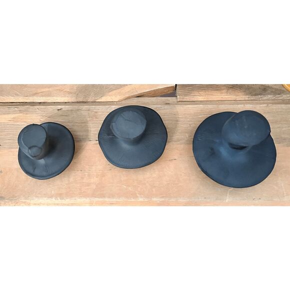 Viking Glass Mould Mosser Glass Solid Black Satin Glass Mushroom (Set of 3) - Picture 4 of 6